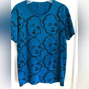 Vintage size Large t shirt All Over Print AOP Madonna Marilyn Monroe femme icon